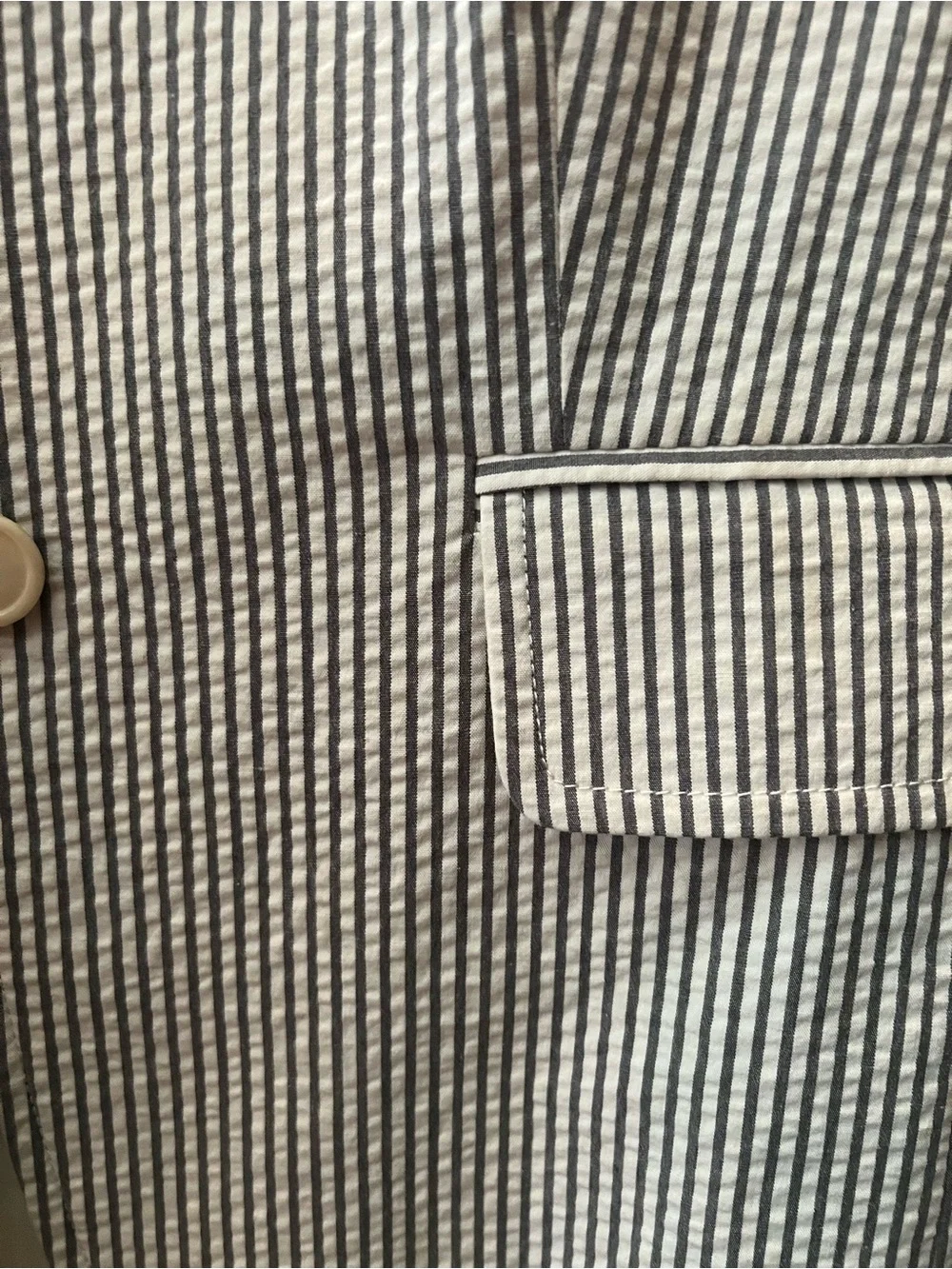 J. Crew Gray and White Seersucker Blazer